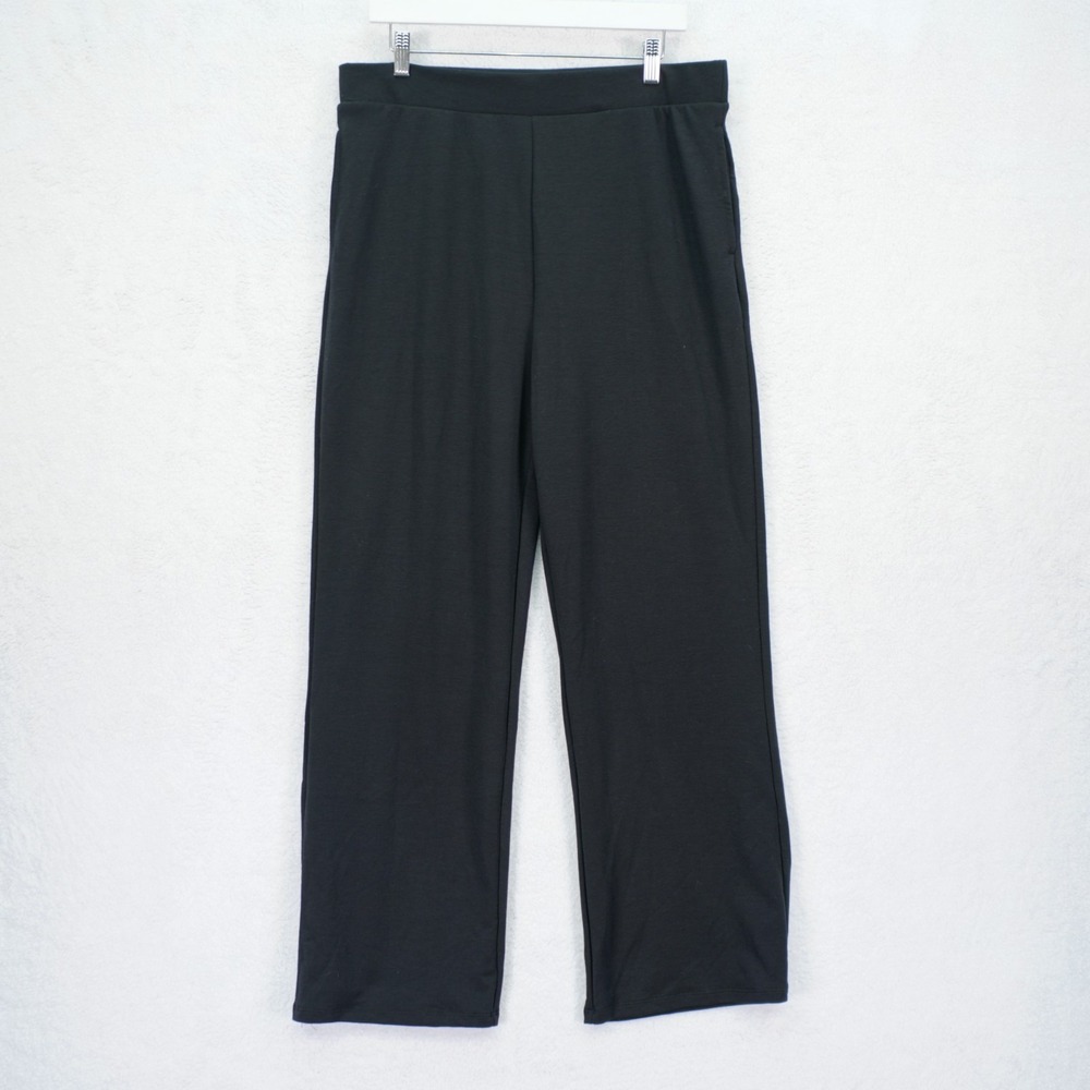 NWT Kim Rogers Soft Sets True Black Pants -Meium 34 / 30- Polyester Spandex Hig - Picture 1 of 7